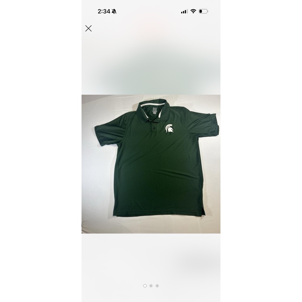 Michigan State Spartans Golf Polo Shirt Large  ProEdge Green MSU Golf
